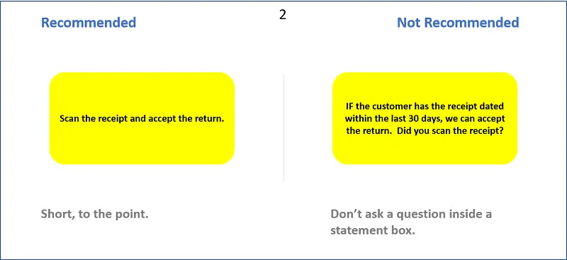 Designing Decision Trees Use statement boxes wisely